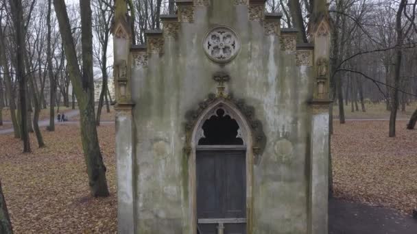 Oude Cemetety Lielie Kapi Riga Letland Stad Luchtfoto Drone Weergave — Stockvideo