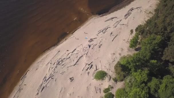 Gauja Rivier Letland Afvoer Oostzee Luchtfoto Drone Bovenaanzicht Uhd Video — Stockvideo