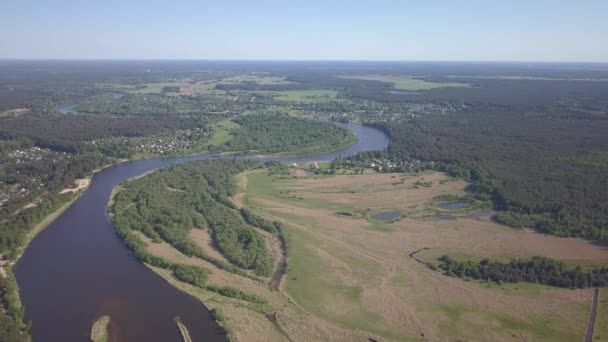 Гауя Латвії Впадають Балтійського Моря Drone Антена Вид Зверху Uhd — стокове відео