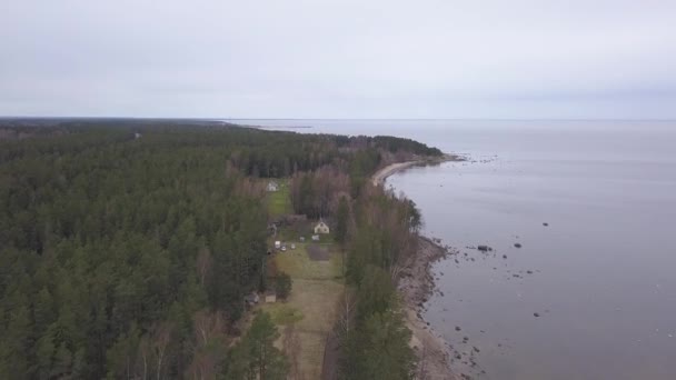 Roja Letonia Mar Báltico Mar Vista Superior Del Avión Tripulado — Vídeos de Stock