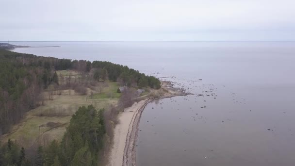 Roja Letland Oostzee Kust Luchtfoto Drone Bovenaanzicht Uhd Video — Stockvideo