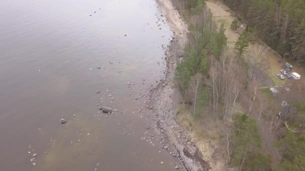 Roja Lettland Östersjön Seaside Antenn Drönare Ovanifrån Uhd Video — Stockvideo