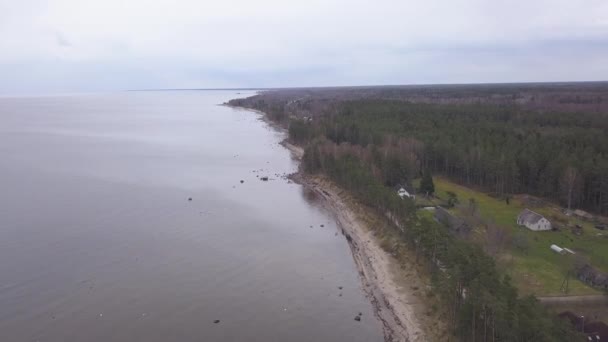 Roja Letonia Mar Báltico Mar Vista Superior Del Avión Tripulado — Vídeos de Stock