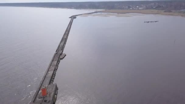 Haven Roja Letland Luchtfoto Van Platteland Drone Bovenaanzicht Uhd Video — Stockvideo