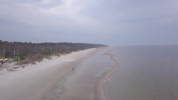 Roja Latvia Baltic Sea Seaside Aerial Drone Top View Uhd — Stock Video