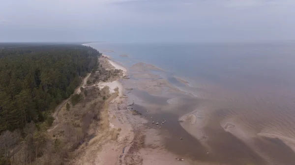 ラトビア バルト海海岸空中ドローン平面図 — ストック写真