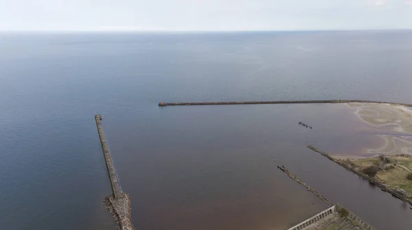 Harbor Roja Lettland Flygfoto Över Landsbygden Drone Ovanifrån — Stockfoto