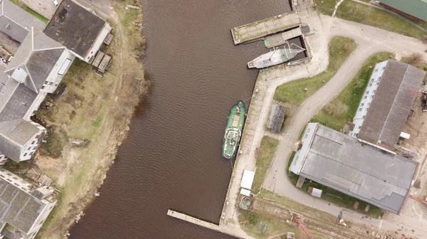 Hafen Roja Lettland Luftaufnahme Der Landschaft Drohne Draufsicht — Stockfoto