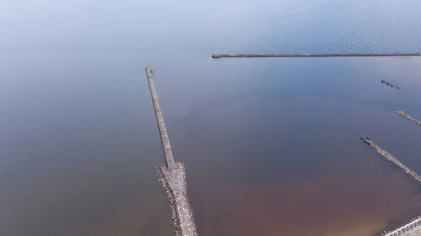 Гавань Роя Латвия Вид Воздуха Беспилотника Сверху — стоковое фото