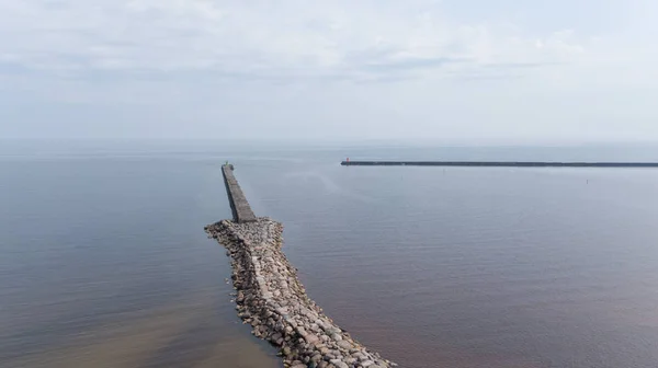 Гавань Роя Латвия Вид Воздуха Беспилотника Сверху — стоковое фото