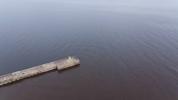 Kırsal Dron Üstten Görünüm Roja Letonya Hava Görünümünü Liman — Stok fotoğraf
