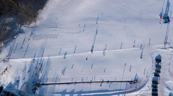 Winter Veld Krimulda Letland Luchtfoto Drone Bovenaanzicht — Stockfoto