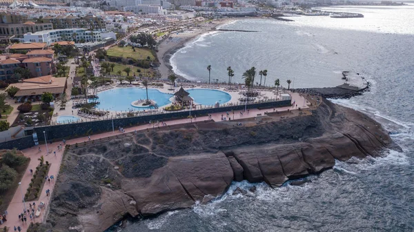 Vista Aérea Ilha Tenerife Canário Espanha Oceano Atlântico Drone Vista — Fotografia de Stock