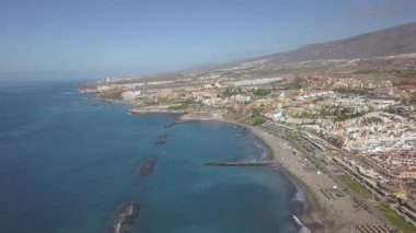 Tenerife Adası kanarya İspanya Atlantik Okyanusu dron üstten görünüm 4k Uhd video havadan görünümü