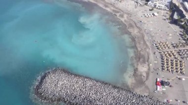 Tenerife Adası kanarya İspanya Atlantik Okyanusu dron üstten görünüm 4k Uhd video havadan görünümü