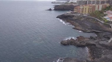 Tenerife Adası kanarya İspanya Atlantik Okyanusu dron üstten görünüm 4k Uhd video havadan görünümü