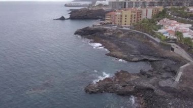 Tenerife Adası kanarya İspanya Atlantik Okyanusu dron üstten görünüm 4k Uhd video havadan görünümü