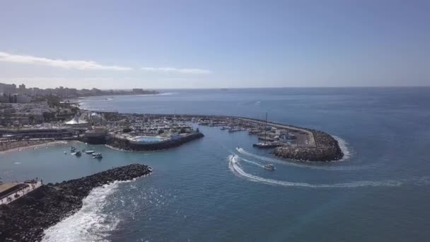 Aerial View Tenerife Island Canary Spain Atlantic Ocean Drone Top — Stock Video