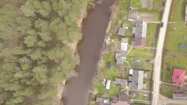 Statek Będzie Harbor Roja Łotwy Lotu Ptaka Wsi Drone Widok — Wideo stockowe