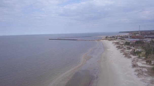 Roja Latvia Baltic Sea Seaside Air Drone Top View Uhd — стоковое видео
