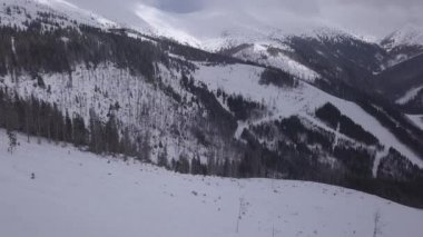 kar dağ Slovakya Kayak Kış Jasna Europa hava dron Üstten Görünüm