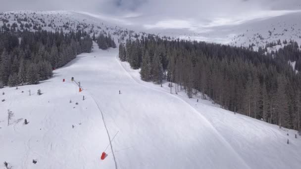 Śnieg Słowacja Narty Zima Jasna Europa Antenowe Drone Górskich — Wideo stockowe