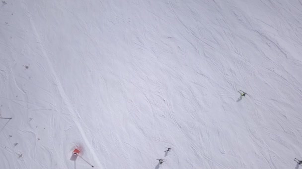 Снежная Гора Словакия Зима Ясна Европа Воздушный Беспилотник Вид Сверху — стоковое видео