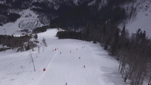 Śnieg Słowacja Narty Zima Jasna Europa Antenowe Drone Górskich — Wideo stockowe