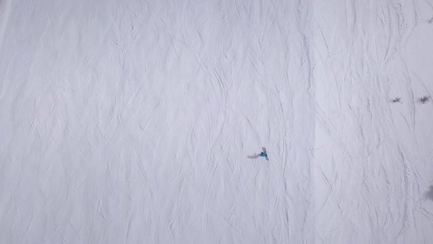 Снежная Гора Словакия Зима Ясна Европа Воздушный Беспилотник Вид Сверху — стоковое видео