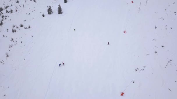 Nieve Montaña Eslovaquia Esquí Invierno Jasna Europa Avión Aéreo Vista — Vídeos de Stock