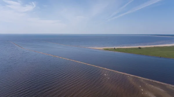 Parnu Estónia Mar Báltico Vista Superior Drone Aéreo — Fotografia de Stock