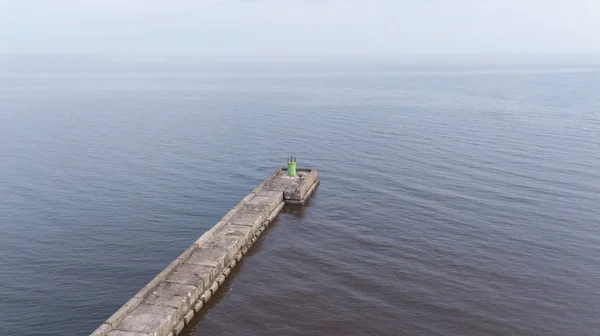 Port Roja Łotwa Lotu Ptaka Widok Góry Drone Wsi — Zdjęcie stockowe