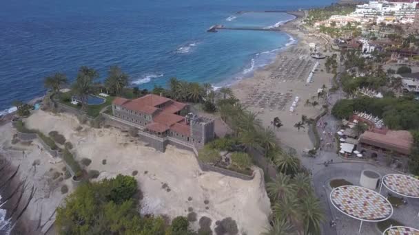 テネリフェ島のカナリア スペイン大西洋海洋ドローン平面図 Uhd ビデオの空撮 — ストック動画