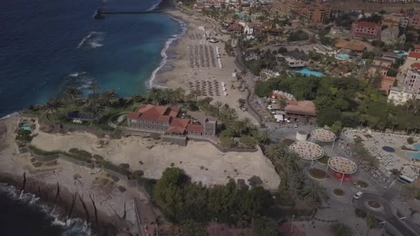 Luchtfoto Van Tenerife Eiland Canarische Spanje Atlantische Oceaan Drone Bovenaanzicht — Stockvideo