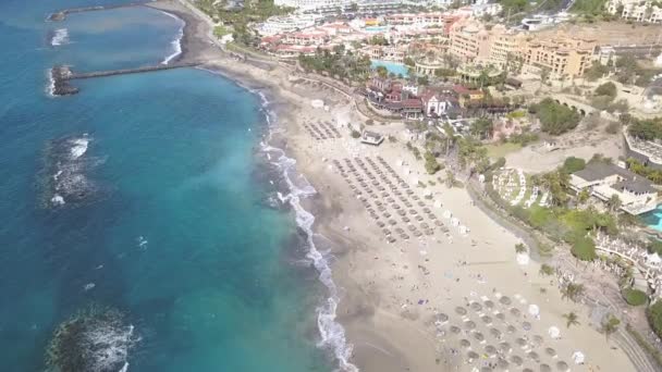 Widok Lotu Ptaka Teneryfa Wyspy Kanaryjskie Hiszpania Atlantic Ocean Drone — Wideo stockowe