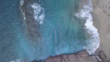 Tenerife Adası kanarya İspanya Atlantik Okyanusu dron üstten görünüm 4k Uhd video havadan görünümü