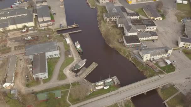 Harbor Roja Lettország Légifelvételek Vidéken Drone Felülnézet Uhd Videó — Stock videók