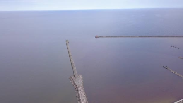 Hafen Roja Lettland Luftaufnahme Der Landschaft Drohne Draufsicht Uhd Video — Stockvideo