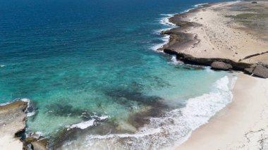 deniz plaj sahil Bonaire Adası Karayip Denizi havadan dron üst