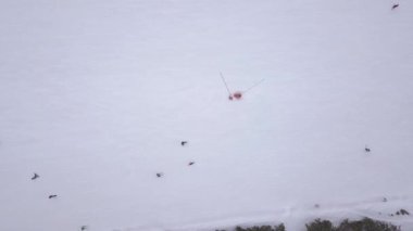kar dağ Slovakya Kayak Kış Jasna Europa hava dron Üstten Görünüm