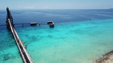 Karayip tuz liman Bonaire Island Hava dron üstten görünüm 4k Uhd