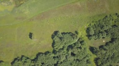 Gauja Nehri Letonya drenaj içine Baltık Denizi havadan dron üstten görünüm 4k Uhd video