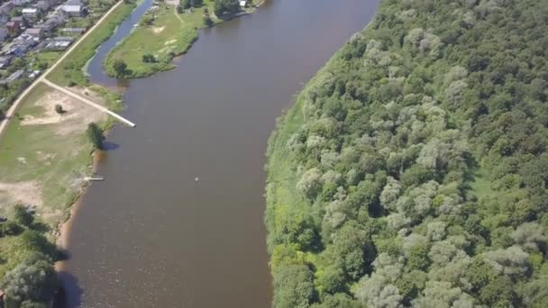 Gauja Nehri Letonya Drenaj Içine Baltık Denizi Havadan Dron Üstten — Stok video