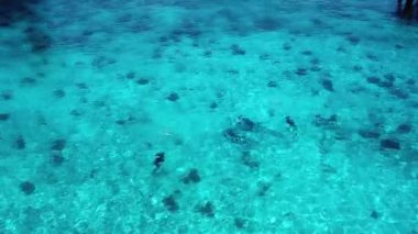 Karayip tuz liman Bonaire Island Hava dron üstten görünüm 4k Uhd