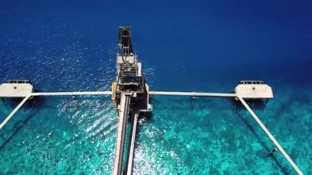 Karibská Sůl Přístav Bonaire Ostrov Letecké Dron Půdorysu Uhd — Stock video