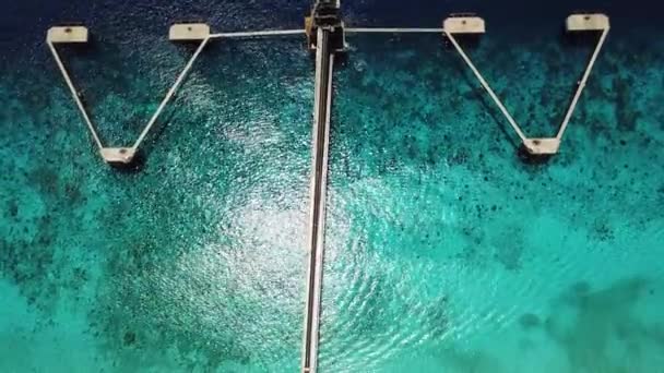 Karaiby Soli Harbor Bonaire Wyspa Antenowe Drone Góry Uhd — Wideo stockowe