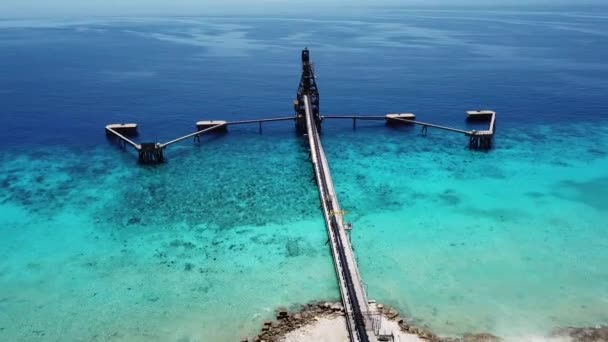 Karibia Garam Pelabuhan Bonaire Pulau Drone Pandangan Atas Uhd — Stok Video