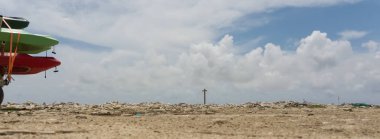 deniz plaj sahil Bonaire Adası Karayip Denizi havadan dron üstten görünüm 