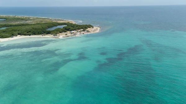 Mar Playa Costa Bonaire Isla Mar Caribe Avión Tripulado Vista — Foto de Stock