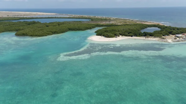 Mar Playa Costa Bonaire Isla Mar Caribe Avión Tripulado Vista — Foto de Stock